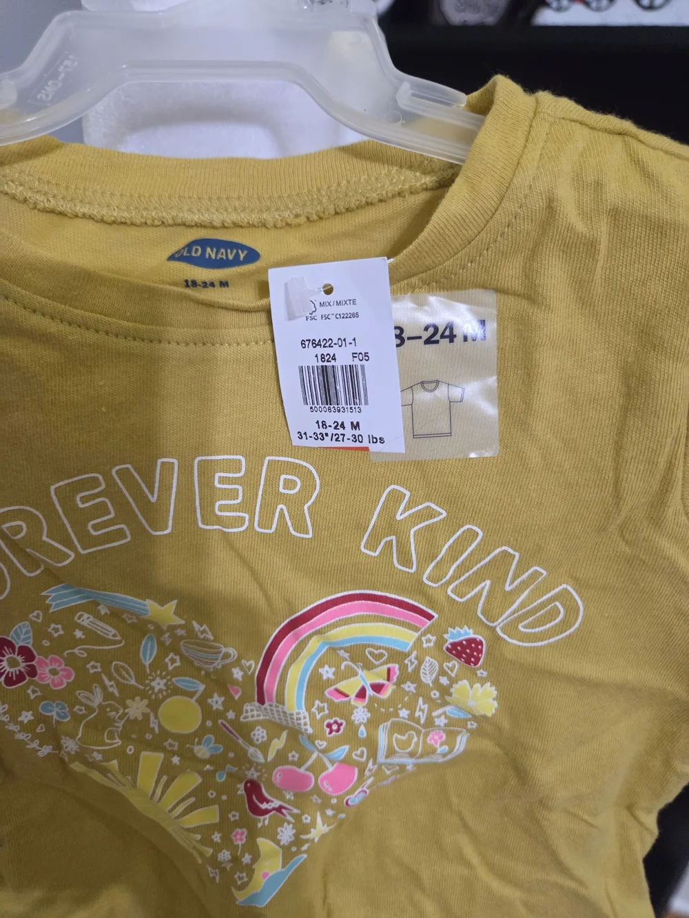 Old Navy Yellow 'Forever Kind' Heart Graphic Tee